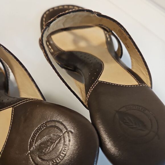 Nurture Brown Leather Sandals Gold Embellished sz 8 - Picture 6 of 11